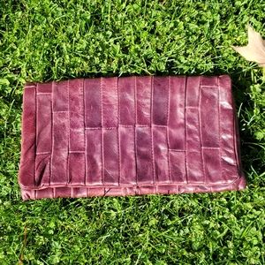 Abro genuine leather clutch Romania purple brown